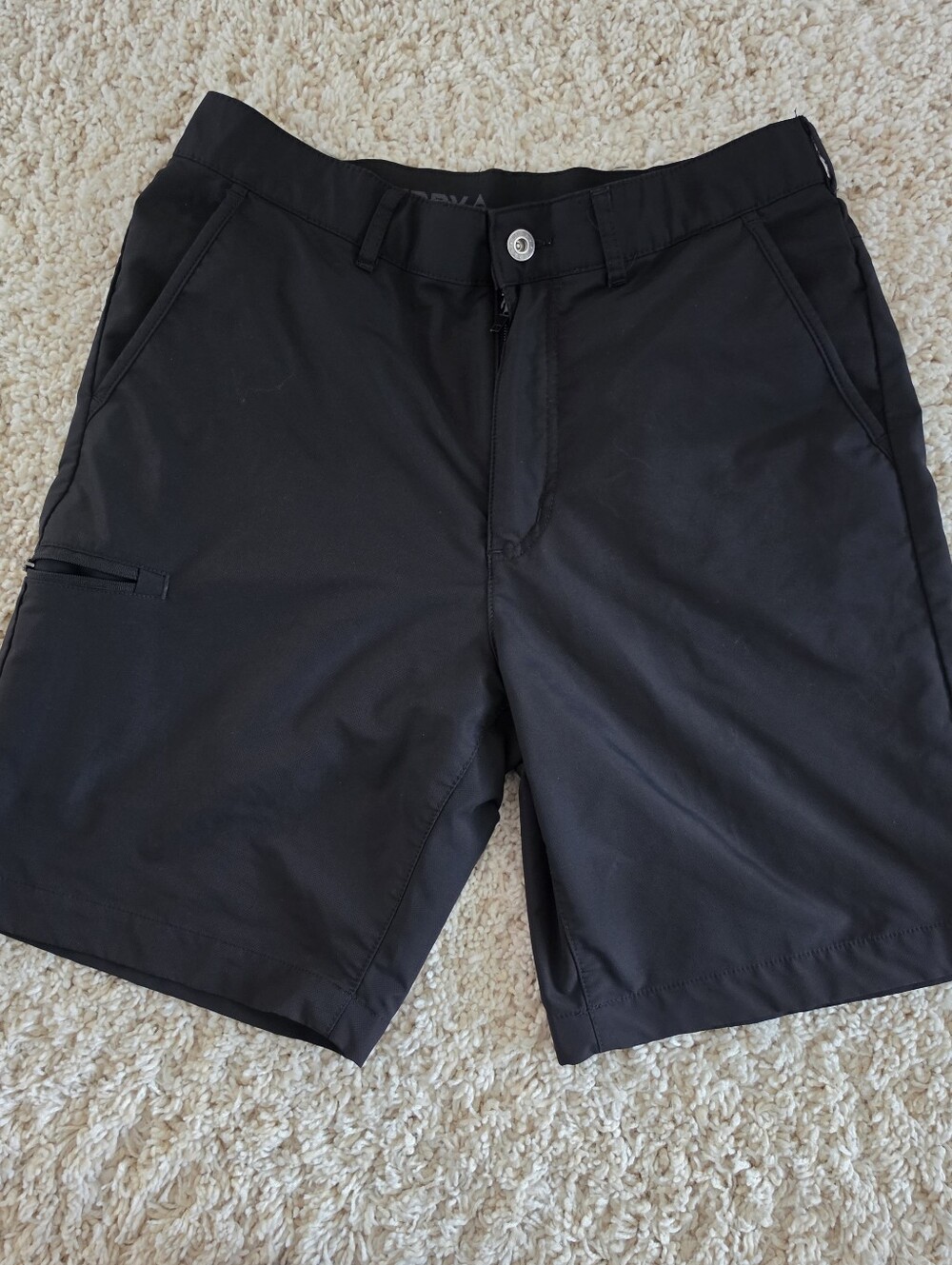 Gerry Mens Black Outdoor Zip Pocket Lightweight Athletic Shorts
